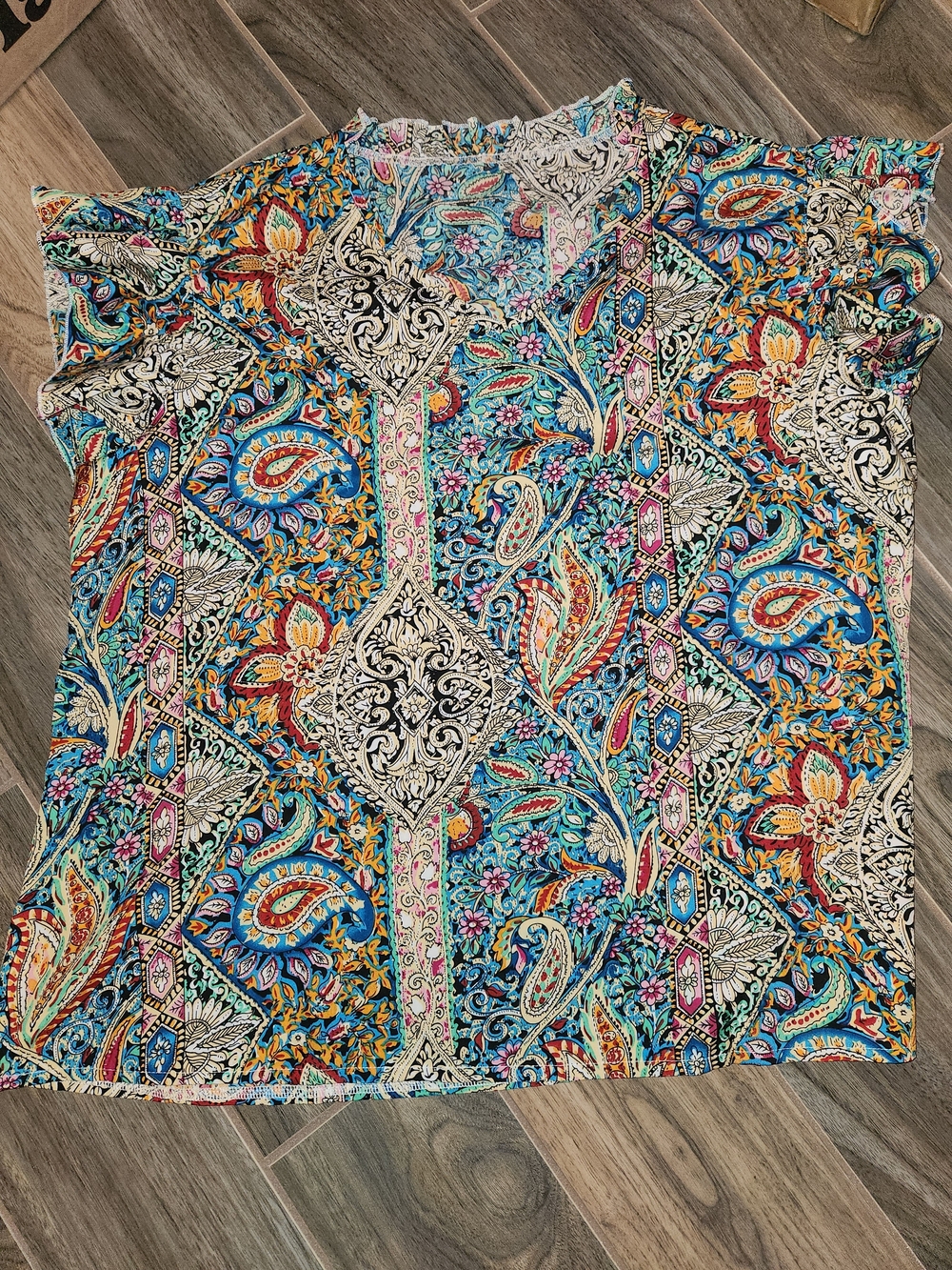 Multicolor Paisley Print Women's Top